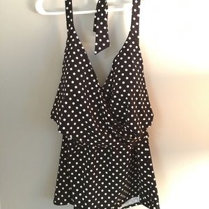 Lands End halter tankini top soft cup size 18